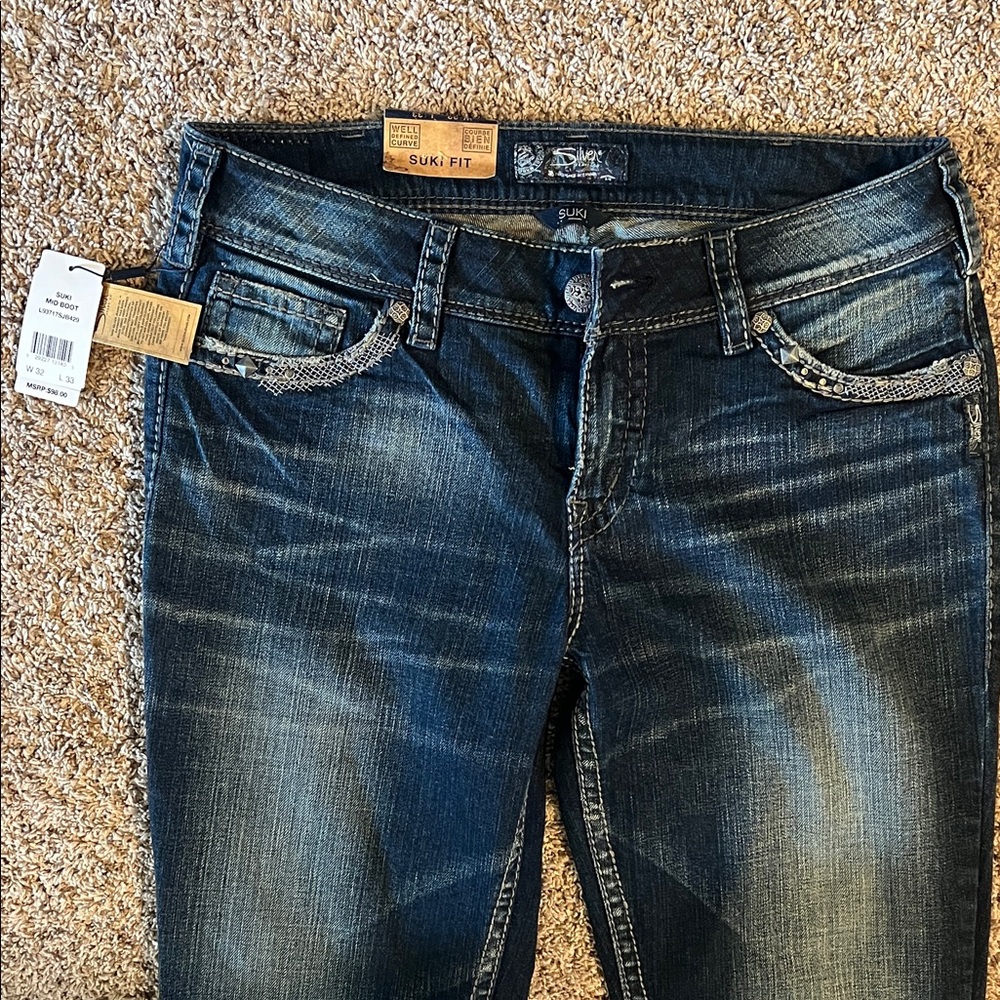 Silver Jeans Women's Dark Blue Boot Cut Jeans